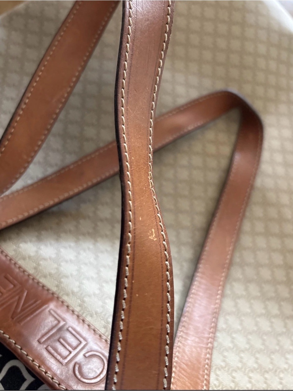CELINE Vintage Large Celine Triomphe PVC And Leather Tote - Picture 9 of 13
